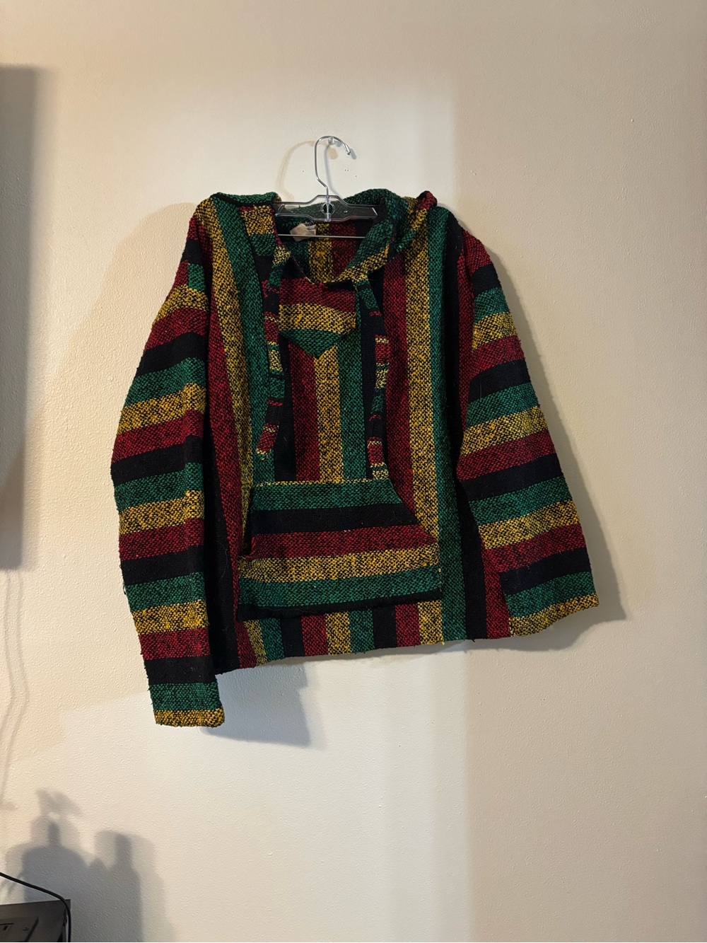 Baja hoodie Striped Multi-Color Hooded Pullover Sweater Drug Rug